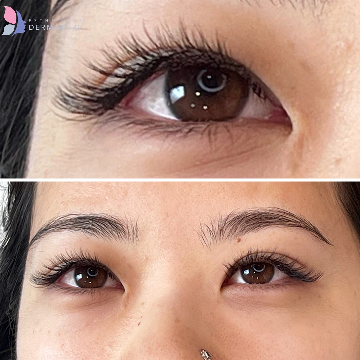 Before & after eyelash extensions Montreal